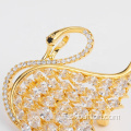 Sanko Strass Swan Perl Designer Broche Pinch